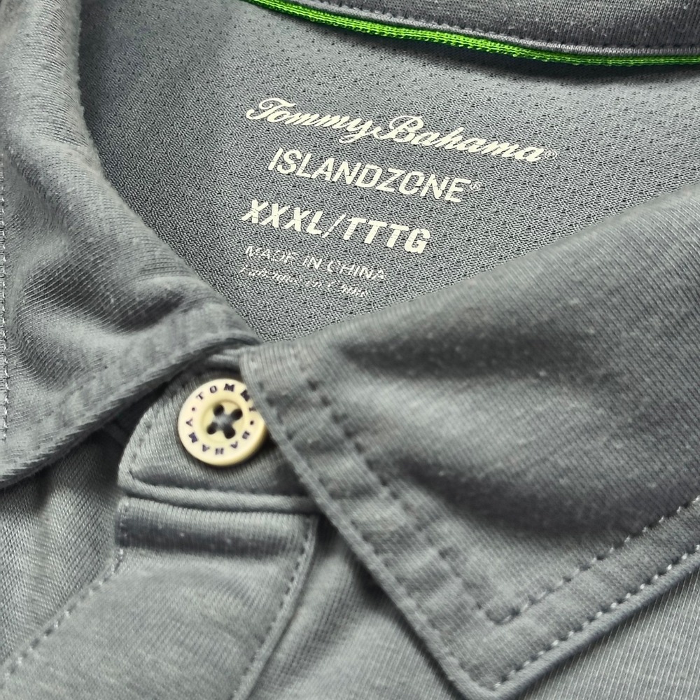 Tommy Bahama IslandZone Mens XXXL Gray Short Sleeve Performance Polo‎ Shirt